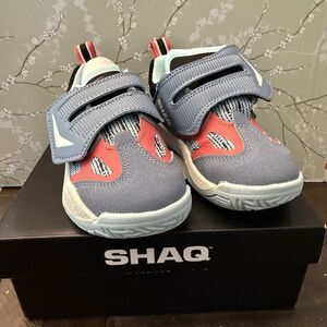 New SHAQ Basketball Shoes Sneaker Blue Coral Black Toddler Boys RAQ Low Size 9